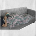 thumbnail image 6 of Floral Soft Flannel Fleece Throw Blanket, Romantic Pastel Foliage Blooming Season Essence Botanical Beauty, Cozy Plush for Indoor and Outdoor Use, 60" x 80", Baby Pink Slate Blue, by Ambesonne, 6 of 6