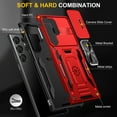 thumbnail image 2 of Armor Case for Samsung Galaxy S25 Ultra, Sliding Lens Camera Cover Protection Ring Kickstand Compatible with Magnetic Car Mount Holder Military Grade Hybrid Rugged PC Soft TPU Shockproof Case,Red, 2 of 7