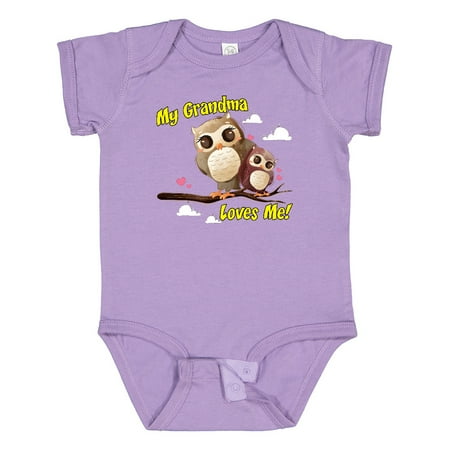 

Inktastic My Grandma Loves Me Owl Gift Baby Boy or Baby Girl Bodysuit
