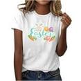 thumbnail image 2 of Tejiojio Women Clothes Clearance Women's Easter Printed Round Neck Short Sleeved T-shirt Loose Top, 2 of 4