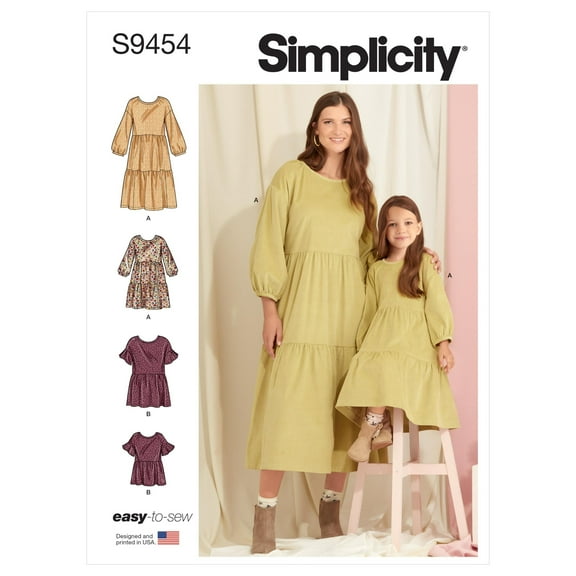 Simplicity Childrens and Misses Dress and Top-3 - 8 /XS-XL