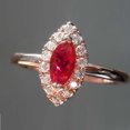 thumbnail image 3 of 0.67 Ct Marquise Cut Natural Diamond Red Ruby Gemstone Beautiful Halo Ring for Women 14K White Gold Size 4.5, 3 of 7