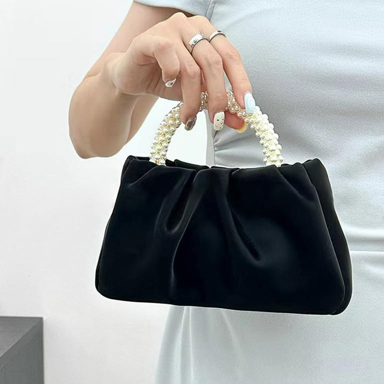 Black purse with pearls new arrivals