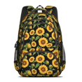 thumbnail image 2 of Sunflower and Bud Black Pattern Cute School Backpack Bag with Padded Back and Adjustable Shoulder Straps 16.9 X 12.6 X 5.9 Inches, 2 of 5