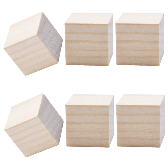 50pcs Wood Cubes Square Blocks Unfinished Cubic Wooden for Math Counting Craft Childlike Game,2cmx2cmx2cm