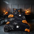 thumbnail image 2 of Homewish Halloween Ghost Bat Twin Duvet Cover, Spider Web Pumpkin Twin Bedding, Black Orange, Black Reversible 2pcs, 1 Duvet Cover and 1 Pillowcase, 2 of 7