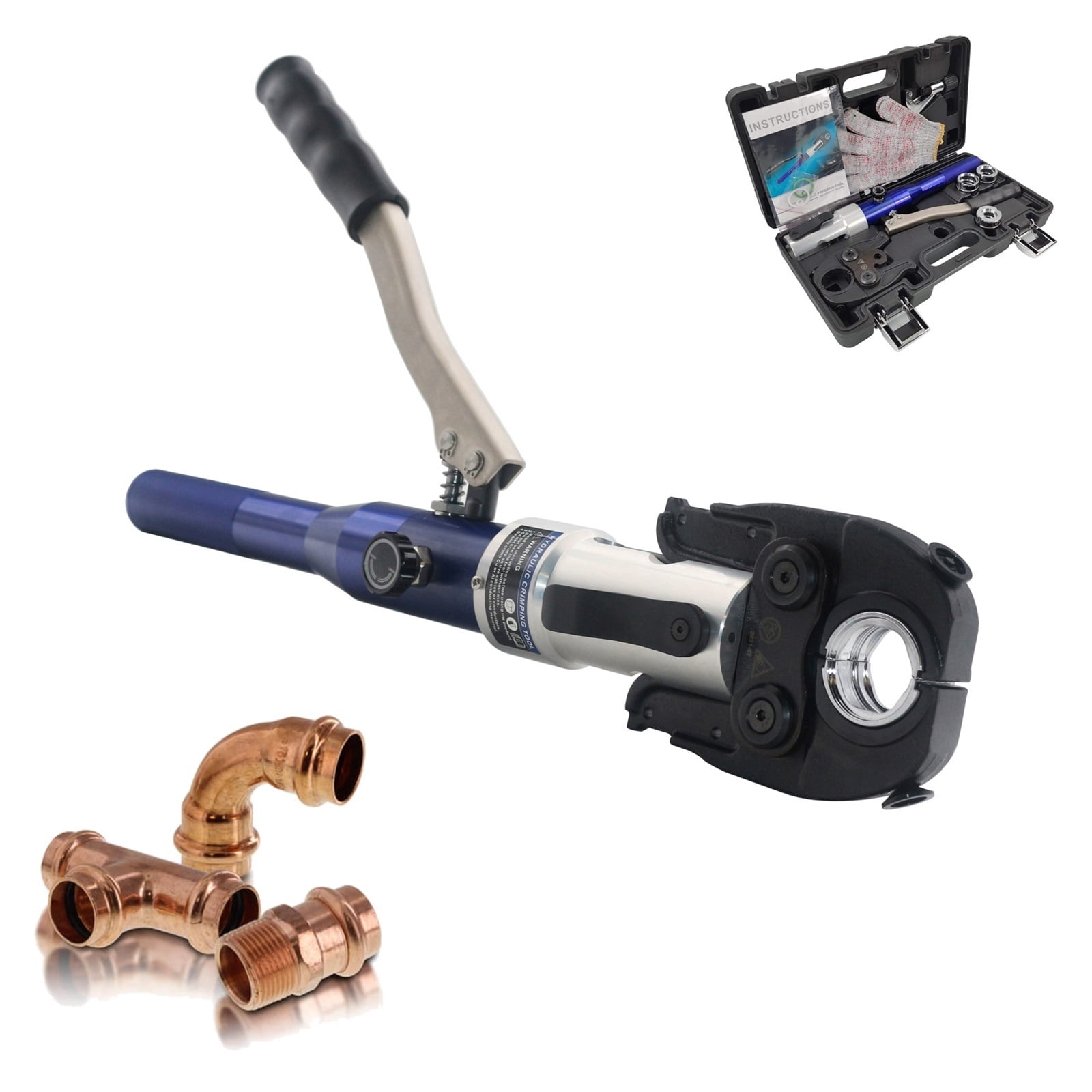 Hydraulic Copper Pipe Press Tool Copper Fitting Pipe Reparing Tool Pex Clamping Tool With U, Th, M, V Dies ,Comfortable Operation