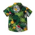 thumbnail image 5 of TOOYOU Boys Shirt Child Toddler Short Sleeve Casual Gentleman Tops Hawaii Beach Holiday Floral Shirts T Shirt Size 7-8 Years Green, 5 of 5