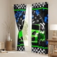 thumbnail image 3 of jejeloiu Speed Sport Car Black Out Curtains,Extreme Racing Game Curtains Pack of 2 (42x63 Each),Black White Green Bedroom Curtains For Kids,Microfiber Bedroom Decor, 3 of 6