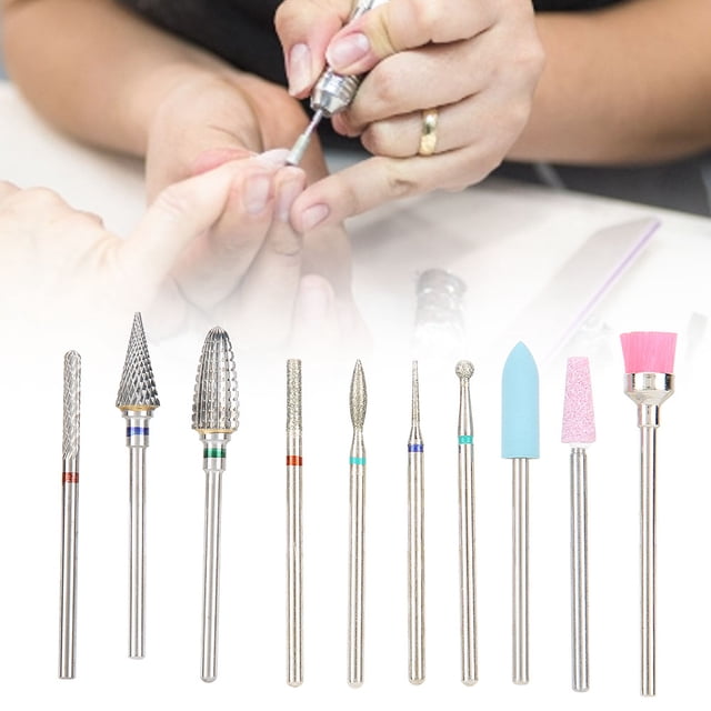 Juego de brocas para uñas Jadeshay 10 piezas broca eléctrica para uñas accesorio para máquina de pedicura
