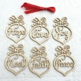 thumbnail image 3 of Binmer® 6Pcs Christmas Decorations Wooden Ornament Xmas Tree Hanging Tags Pendant Decor, 3 of 3