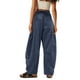 thumbnail image 2 of Pantalones Palazzo Yanekop casual de verano para mujer, color azul marino, 2 of 7