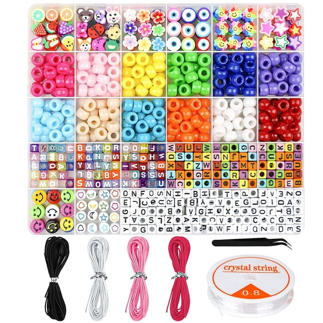 Kit para hacer pulseras, abalorios para hacer pulseras, abalorios de poni, polímero