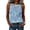 Sky Blue, variant on Womens Floral Sleeveless Blouse Round Neck Sheer Mesh Casual Tank Top,Size S