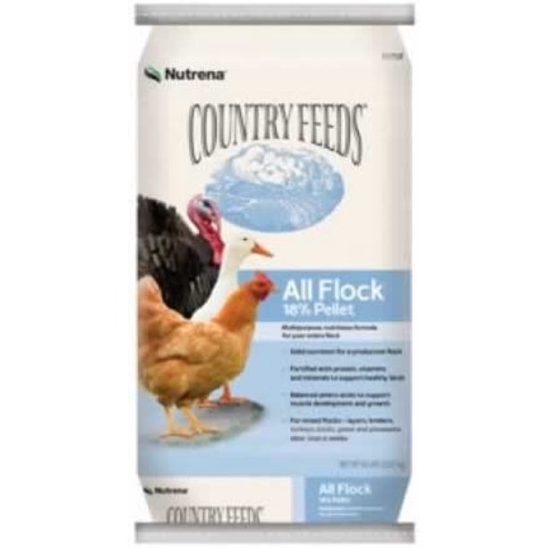 Codllyne Country Feeds All Flock 18 Pelletized Chicken Feed 50 Pounds