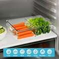 thumbnail image 5 of Clear Refrigerator Storage Containers with Lids, Airtight Food Storage Bins, Stackable Plastic Organizer Box for Fridge, Removable Dividers, Fresh Produce & Meal Prep Container, 5 of 6