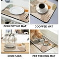 thumbnail image 4 of Washable Rubber Boho Style Vintage Floral Dish Drying Mats for Kitchen Counter Home Large Coffee Bar Pad Accessories and Decor for Utensils Stemware 18''x24'', 4 of 7