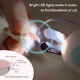 thumbnail image 3 of Cortauñas para perros y gatos, cortauñas para mascotas con luz LED para evitar el corte excesivo, lima de uñas oculta, cuchilla afilada, kit de herramientas de aseo profesional para el cuidado de las, 3 of 5