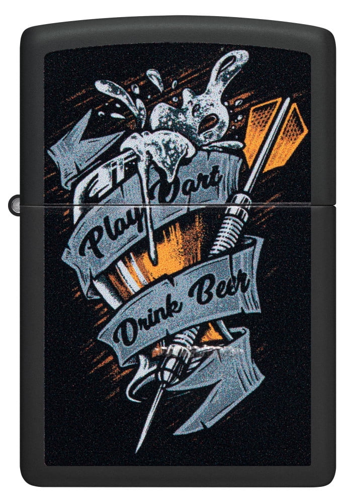 Zippo Darts Design Black Matte Pocket Lighter