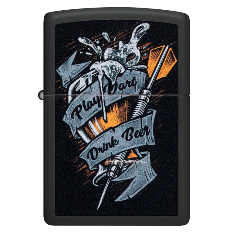 Moonlight Crow Design Black Matte Windproof Lighter | USA