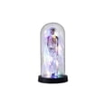 thumbnail image 2 of LOWLHOME Light Up Ghost in Glass Cloche, Halloween Cute Ghost with Light Decorations, Cute Spooky Ghost Decor for Tabletop Mantel Display, 8.7*4.3 in, 1 Count, Purple Skeleton, 2 of 5
