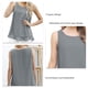 thumbnail image 5 of Camiseta de verano sin mangas con cuello redondo de doble capa de gasa para mujer, 5 of 6