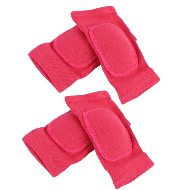 Knee Sleeves High Elastic Breathable Protector Pads for Ice Hockey Running Rose Red