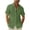 Green, variant on WREESH Men's Casual Cotton Linen Solid Turndown Short Sleeve Button Up Shirt Hawaii Shirt Beige