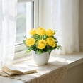 thumbnail image 4 of Rosa Artificial En Maceta: Arreglo Floral Artificial Realista En Maceta Blanca para Centro de Mesa En El Hogar, Oficina, Sala de Estar y Decoración de Bodas., 4 of 6