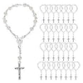 thumbnail image 1 of 30 pcs Baptism Rosary Beads Finger Baptism Rosaries Faux for Baptism Gifts Communion Gifts, 1 of 5