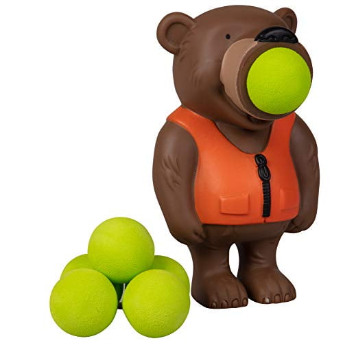 Hog Wild Bear Popper Toy - Tirer des Boules de Mousse jusqu'à 20 Pieds - 6 Boules Incluses - Âge 4 +