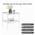 thumbnail image 4 of Set of 2 Modern Rectangle End Table with Tempered Glass and MDF, 19.1"L x 15.35"W x 21.14"H, 110lbs Capacity, 4 of 15