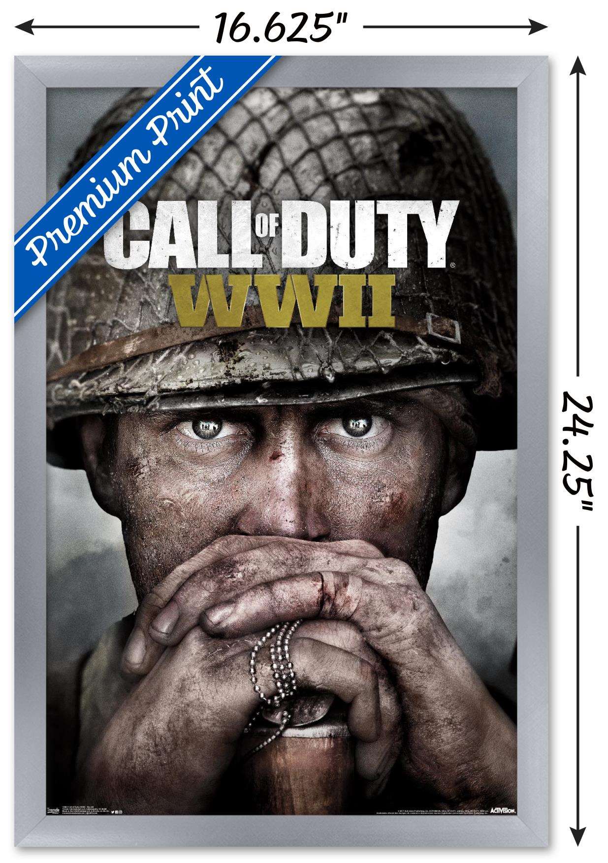 Call of Duty: WWII - Key Art Wall Poster, 14.725" x 22.375", Framed