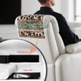 thumbnail image 6 of SCRAWLGOD Vintage Cow Print American Tribal Beige Blue 3 PCS Non Slip Headrest Protector for Recline Chair Waterproof Recliner Headrest Cover 17x27in PU Leather Couch Head Rest Slipcover, 6 of 7