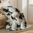 thumbnail image 4 of 1pc Cow Print Flannel Blanket Soft Warm Fiber Thick All Season Cozy Throw for Sofa Bed & Travel Machine Washable Ideal Gift for Home & Friends, 4 of 7