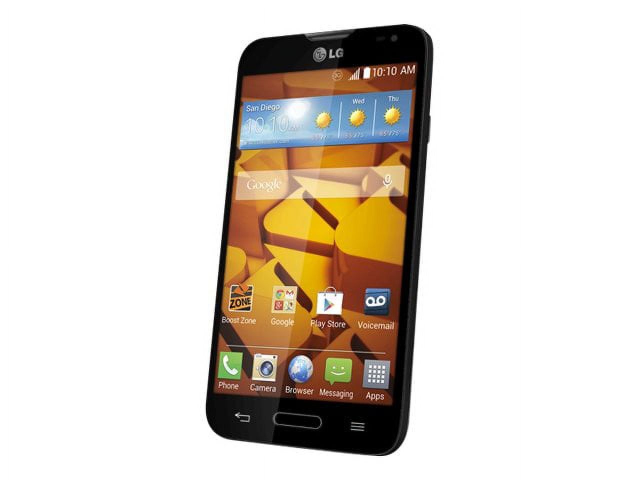 LG REALM - 3G smartphone - RAM 1 GB / Internal Memory 4 GB - microSD slot - 4.5" - 800 x 480 pixels - rear camera 5 MP - Boost - black - image 2 of 7