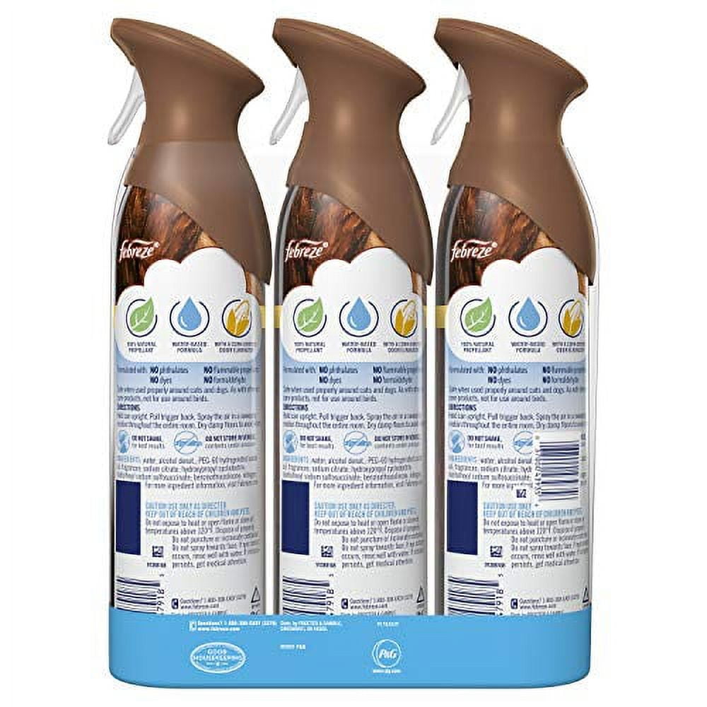 Febreze Air Freshener Spray, Wood, Odor Eliminator, 3 Count
