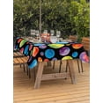 thumbnail image 3 of Outdoor Tablecloth with Umbrella Hole for Patio/Picnic/Party/Camping, Colorful Polka Dot Waterproof Table Cloth Rectangle Table Cover Washable, Cartoon Watercolor Graffiti Black (54"x 80"), 3 of 8