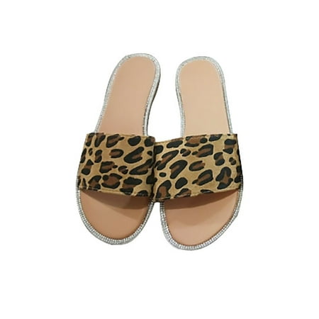 

Sandals for Women Fashion Leopard Print Slippers Espadrille Platform Sandals Summer Fashion Slip On Slides Sandals