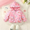thumbnail image 2 of Infant Baby Girls Clothes Baby Girls Coat Girls Long Sleeve Unicorn Print Hooded Jacket Pink 6-9 Months, 2 of 6