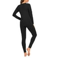 thumbnail image 5 of Women's Thermal Underwear Set, Thin Base Layer, Thermal Long-Sleeved Top and Pants, Lightweight Warm Clothing for Cold Seasons and Layering,Black,L, 5 of 6