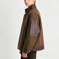 thumbnail image 5 of ShomPort Boys Biker Jackets Trendy Leather Loose Collar Zip up Outerwear Long Sleeve Coats 1-13 Years, 5 of 7