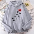 thumbnail image 3 of Nuevas sudaderas con capucha para hombres y mujeres, camisetas con estampado de corazón y huella de perro, sudaderas casuales Harajuku, suéter holgado, 3 of 5