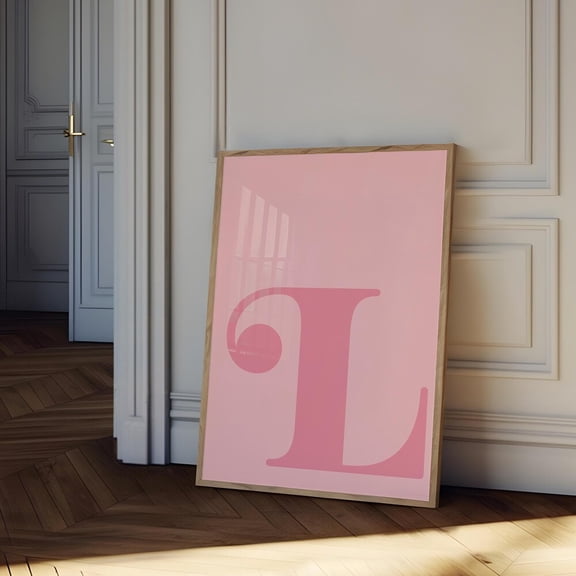 Kna Prints - 1 Pc Poster Letter L Poster, Pink Alphabet Letter Print, Initial Letter Wall Art, Trendy Dorm Room Decor, Girly Nursery Decor, Teen Room Gallery Wall, UNFRAMED-8x12