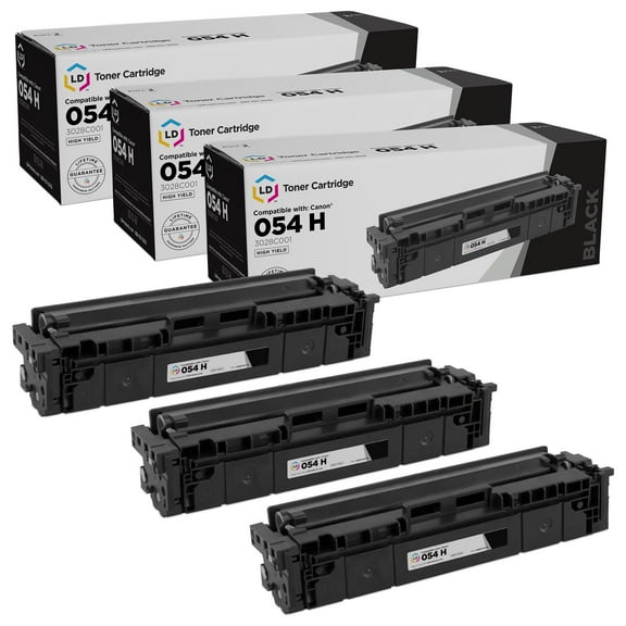 LD Products Compatible Toner Cartridge Replacements for Canon 054H 3028C001 High Capacity (Black, 3-Pack)