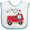 thumbnail image 3 of Inktastic Valentine Fire Truck with Hearts Boys or Girls Baby Bib, 3 of 4