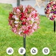 thumbnail image 6 of Fmxomd Artificial Rose Ball Bush for Outdoor with Ground Spike 15.7", UV Resistant Faux Greenery Shrubs, Fake Rose Plants for Garden, Yard, Porch, Patio Decor, 6 of 8