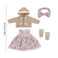 thumbnail image 3 of Floral Doll Clothes Set, Hooded Doll Outfit, 18 Inch Doll Clothing, Fashion Doll Dress, Doll Wardrobe Accessories, 3 of 6