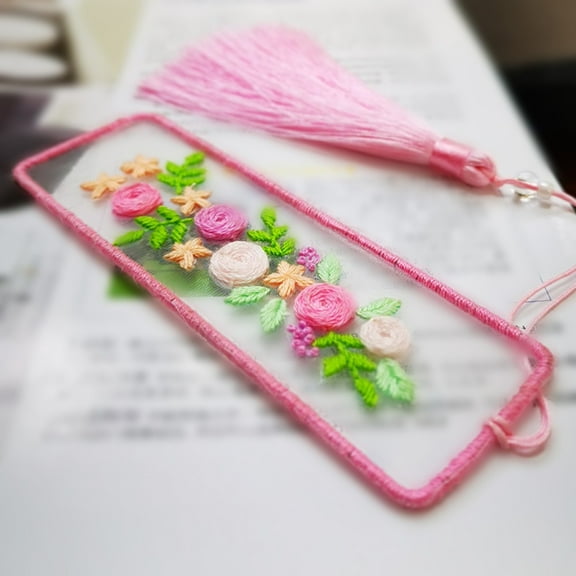 Embroidery Bookmark Kit With Pattern Instructions Adjustable Hoop For Beginners