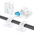 thumbnail image 1 of Clips para cables Abnii, 100 unidades, organizador de alambre adhesivo transparente, 1 of 7